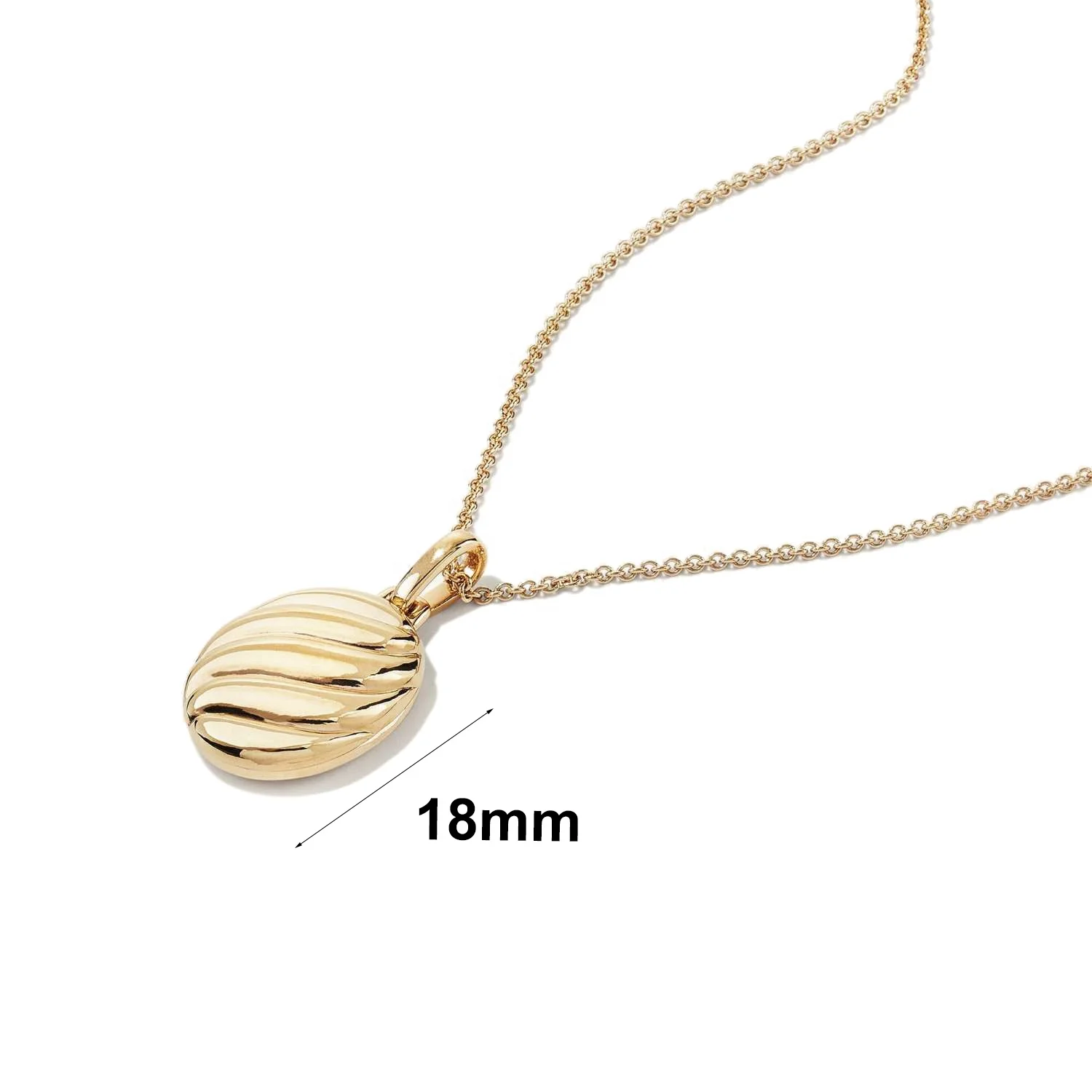 Custom 925 Sterling Silver Jewelry 18K Gold Plated Bale Box Locket Oval Croissant Pendant Photo Engrave Logo Open Necklace