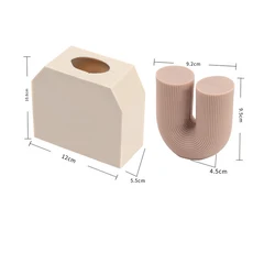 Wholesale New U-Shaped Geometric Aromatherapy Gypsum Candle Silicone Molds
