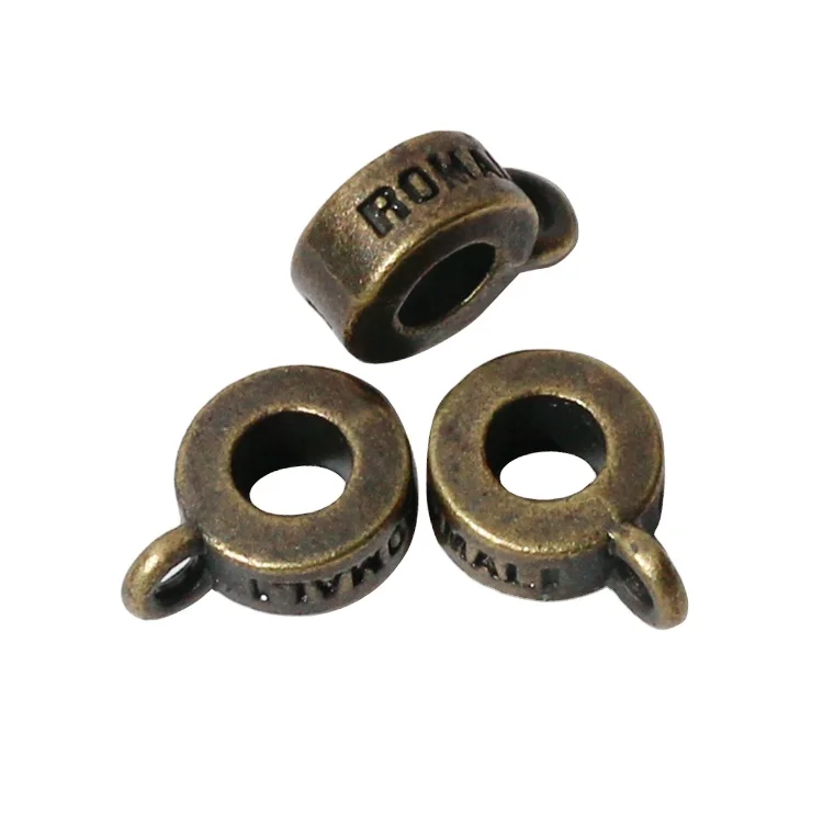 Custom engraved jewelry small metal logo beads for bracelet/necklace