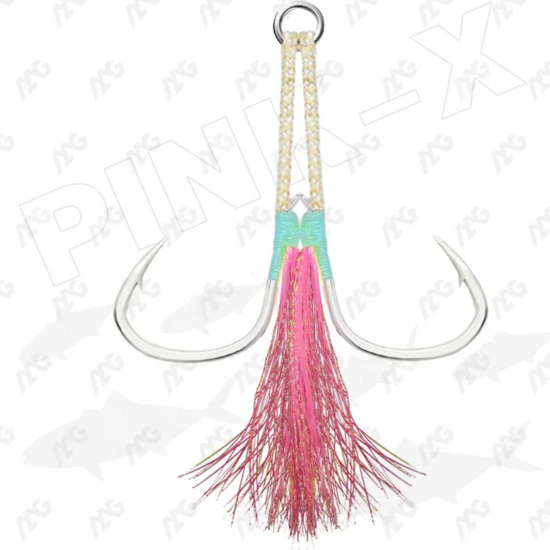 MAG PXTW-GT New 1/0 2/0 3/0 4/0 5/0 6/0 Strong Pike Fishing Double Luminous Assist Hooks For Saltwater