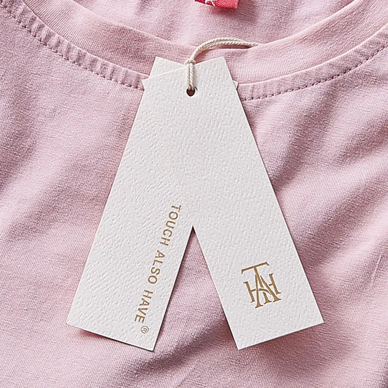 Cheap wholesale custom design paper card swing garment hang customs clothing tags
