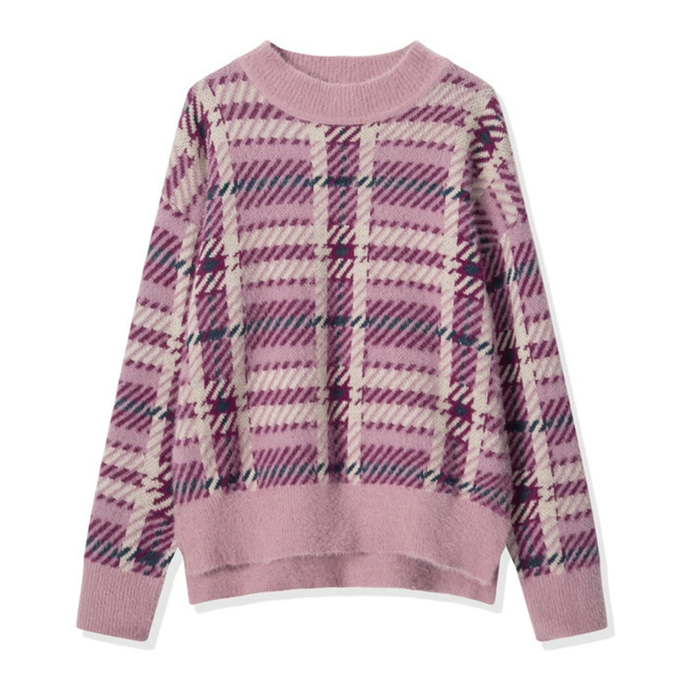 2022 оригинальный женский свитер OEM & ODM, жаккардовая трикотажная одежда с длинным рукавом и круглым вырезом, женская одежда, вязаный пуловер, свитер для женщин