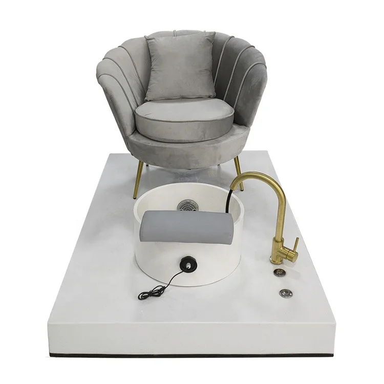 Modern grey fabric foot care spa chair nail salon furniture small pedicure chair for sale