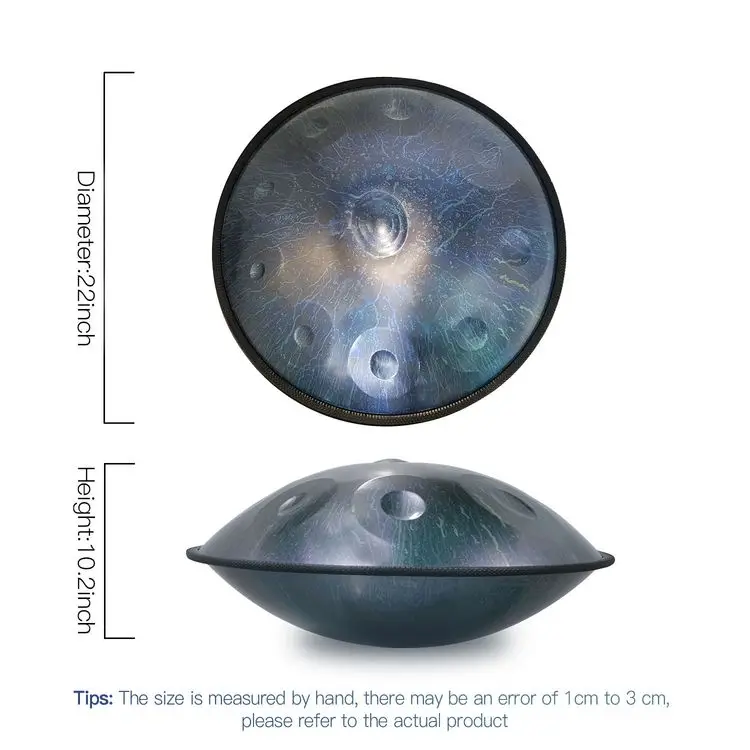 Asteman Handpan Вселенная-звезда 10 Примечания 22 дюймов Музыкальный барабан инструменты с подарочный набор