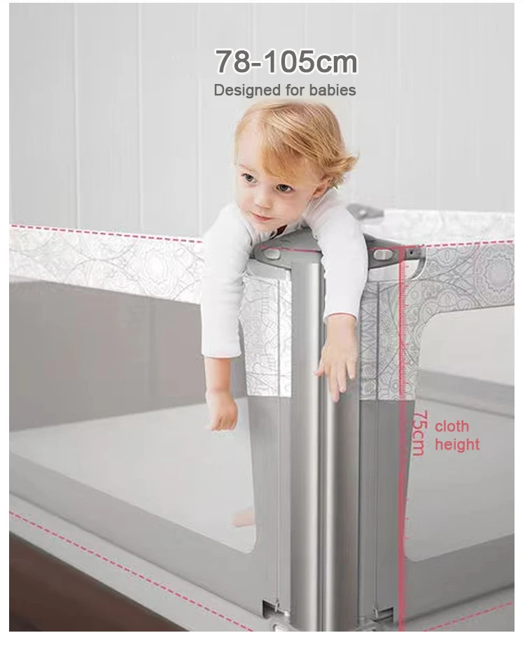 2022 New Style Arrival Happy New Year Baby Bed Fence Safety Gate