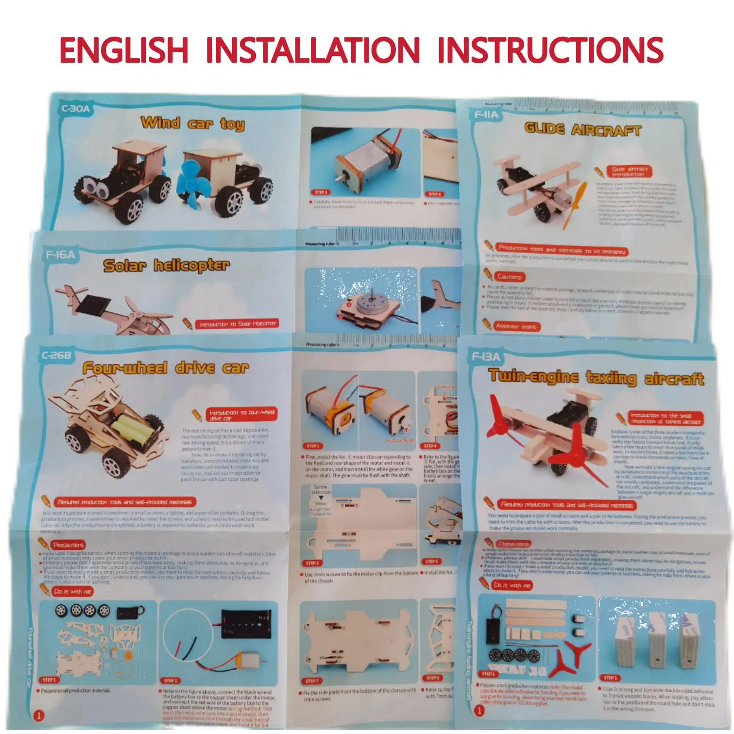 MI Customized Learning Science Montessori Educational Fun Wooden Student Kits Educational Toys STEM 3D Puzzle Car DIY Toys Kit