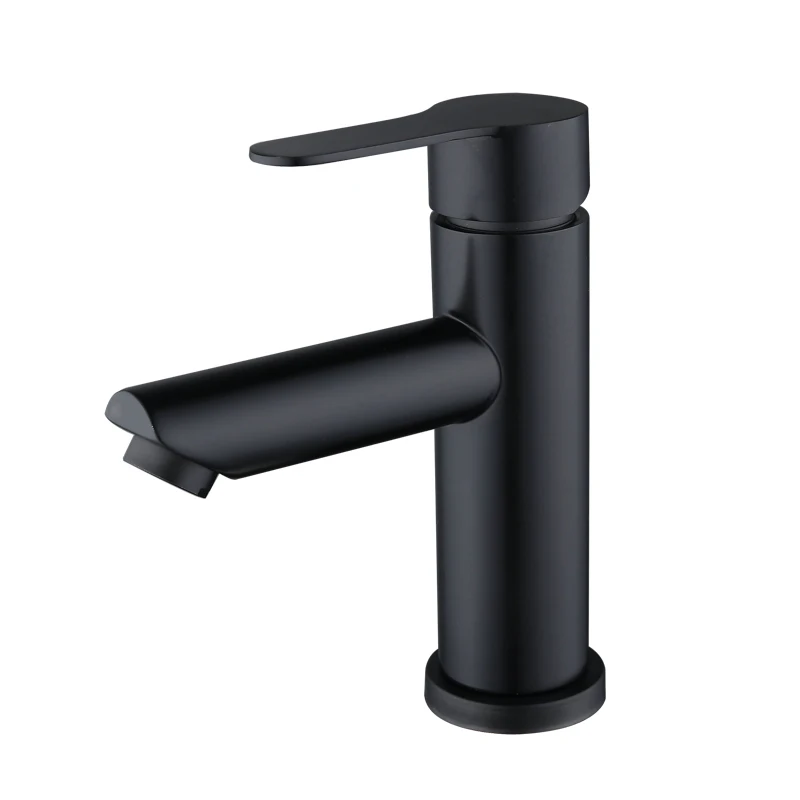 Hot selling 304 stainless steel paint black basin faucet hot and cold table basin bathroom faucet water tap