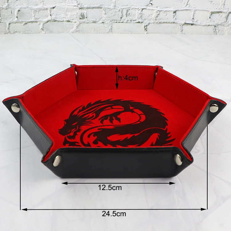 Hexangular Colorful Felt Lining Valet Tray Glasses Holder Sundries Holder