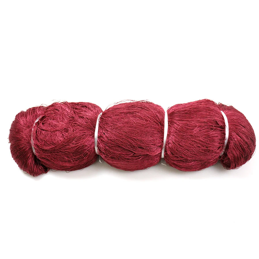 China Factory Wholesale Nylon Fishing Equipment 210D/9 PLY Red Knotted Nylon Multifilament Gill Net Fish Red De Pesca