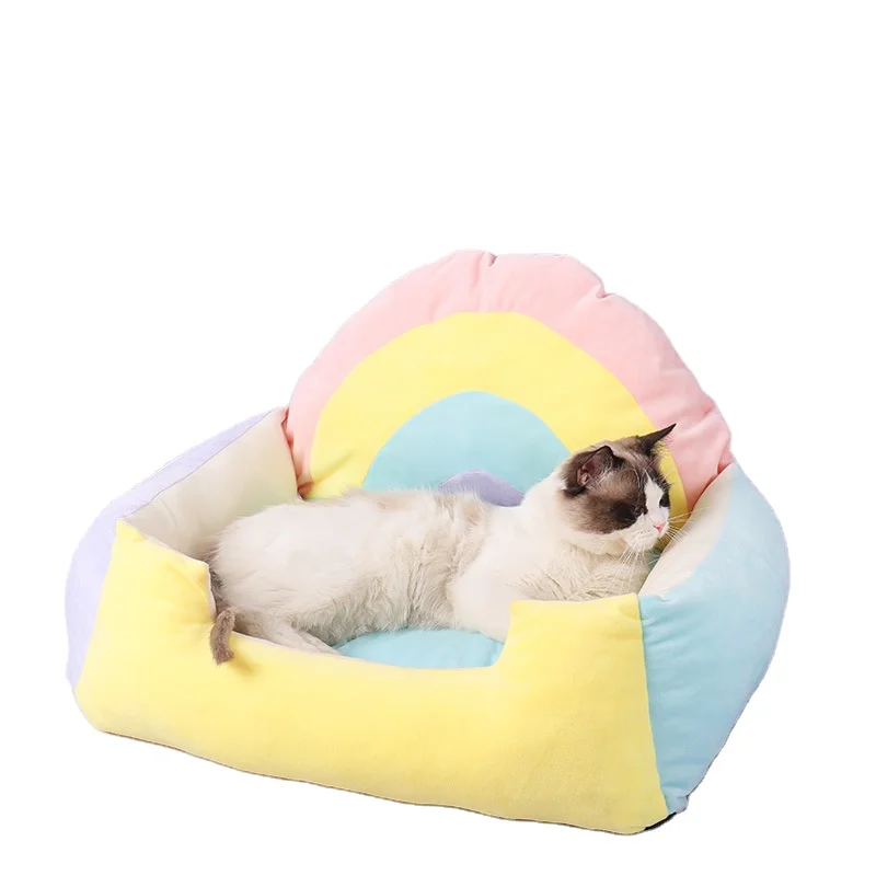 New Washable Keep Warm Plus Velvet Comfortable Pet Sofa Cat Bed Cute Cat Bed Elevated Cat Bed Modern