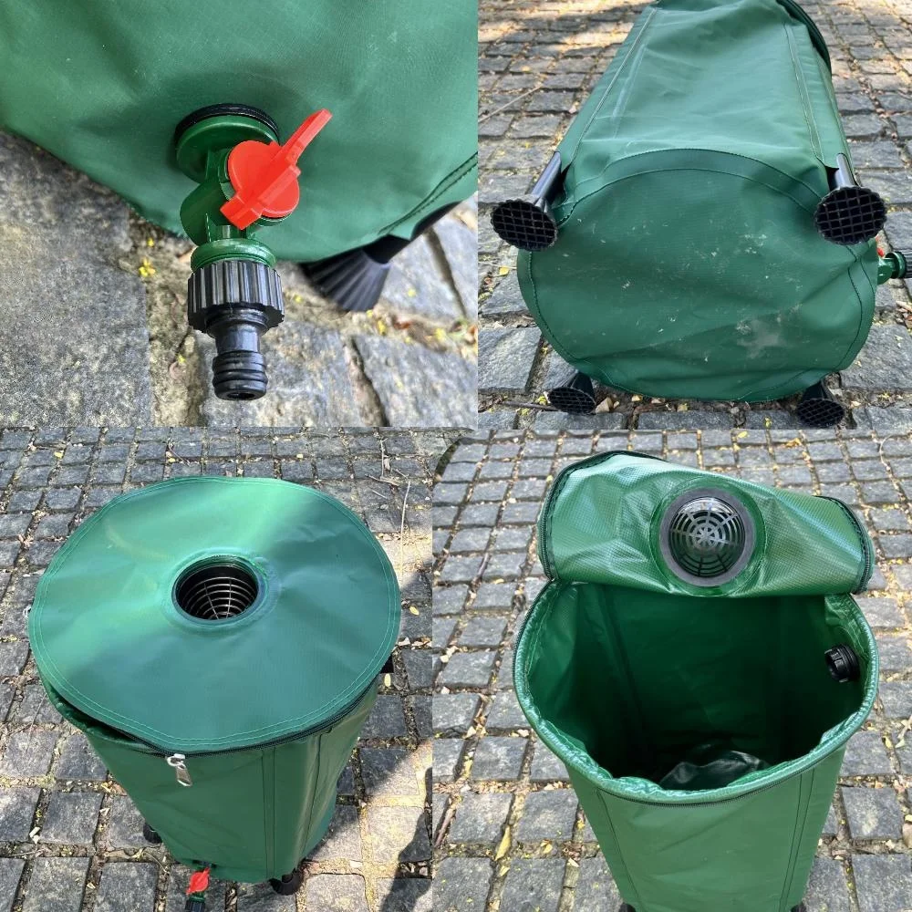 150Gallons/750L  Collapsible Rain Barrel Rain Collection Bucket Water Storage Tank Water Butt for Garden