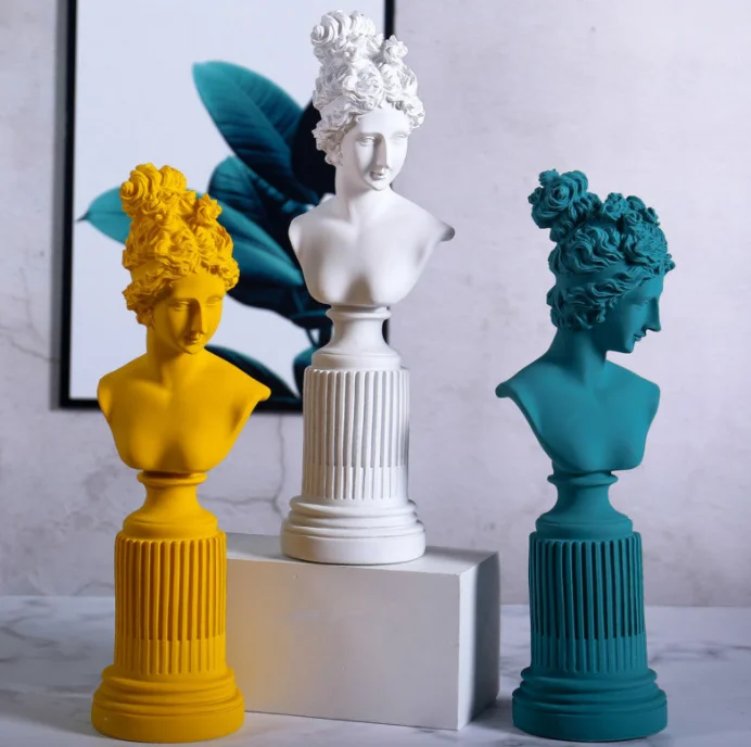 Home Desktop Decoration Resin Goddess Statue Beauty Resin Venus Head Sculpture