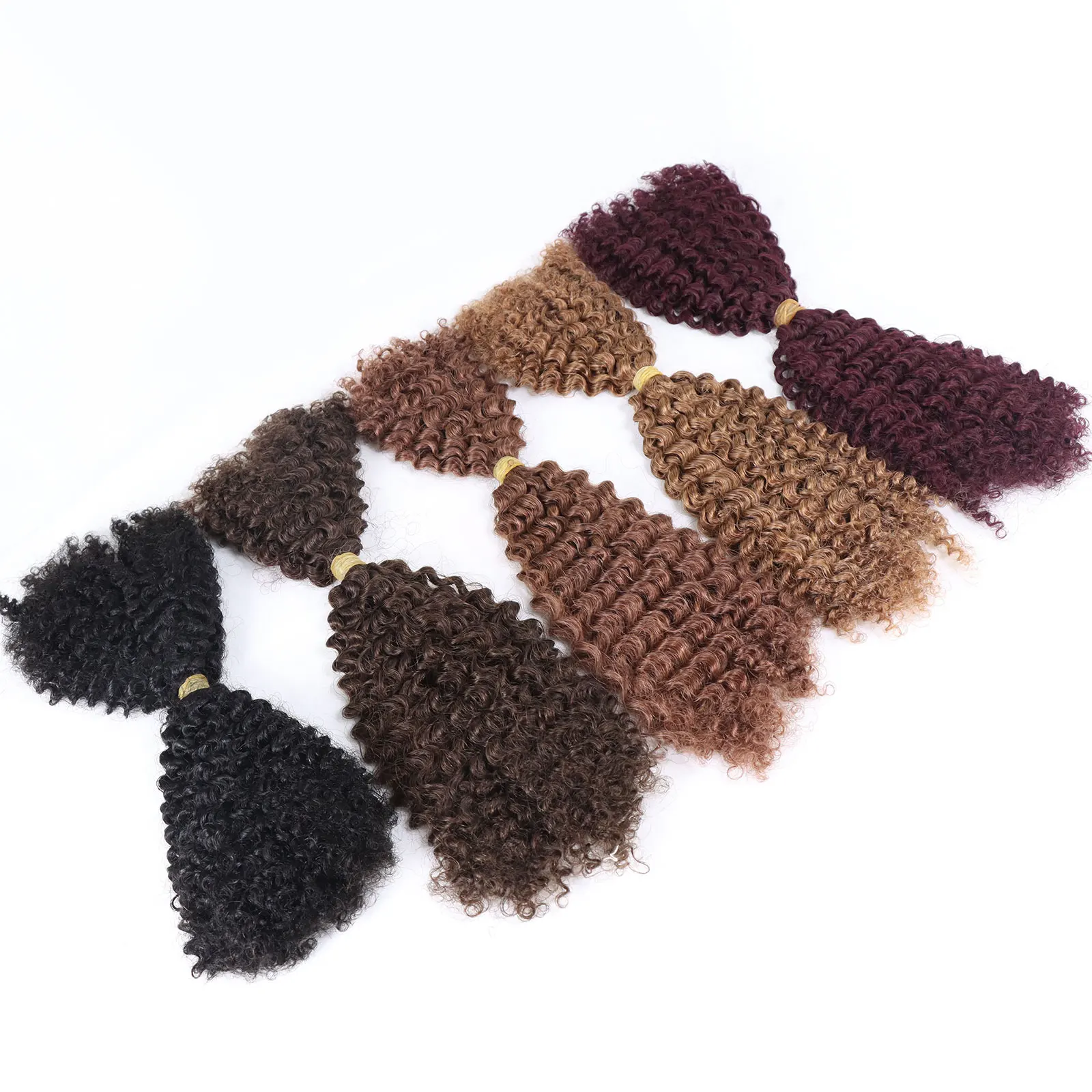 Wet and Wavy Bulk Human Hair For Braiding No Weft Kinky Curly Bulk Human Hair Braiding Bundles Hair Extension Kinky Curl