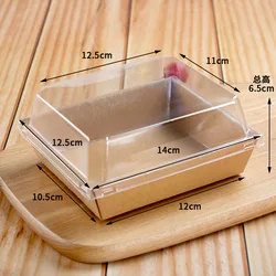 wholesale kraft paper sandwich box package wedding cake box with Transparent lid