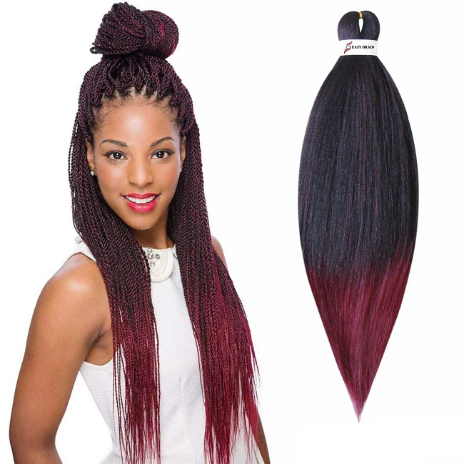 20' 26' Factory Hot Sales two tone expression EZ crochet hair braids ombre synthetic yaki braiding hair extension
