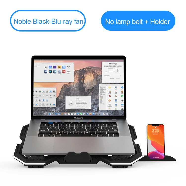 Universal mute fast cooling plastic laptop holder multistage adjustable portable pc bracket with USB ports for gaming