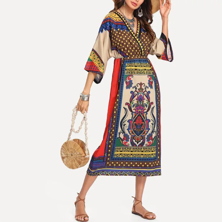 Fashion Women Plus Size Print Dress Traditional African Long Dress