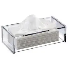 100% Hand Made Pure Acrylic Tissue Paper Box Luxury Waterproof Bathroom Accessories Set