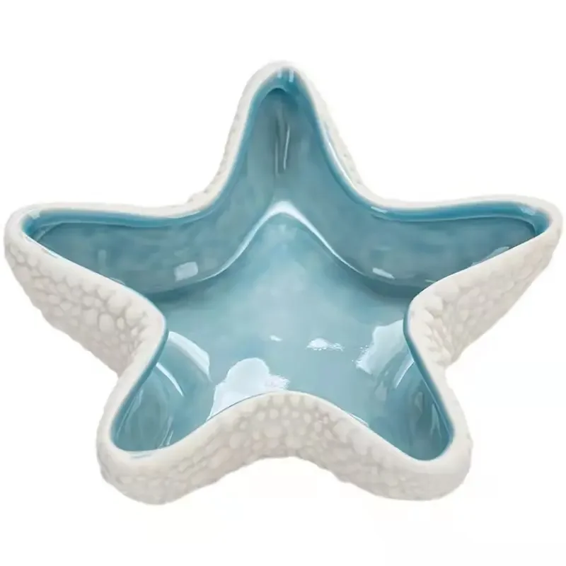Cheap hot selling Creative starfish-shaped custom logo for home hotel bar ceramic ashtray