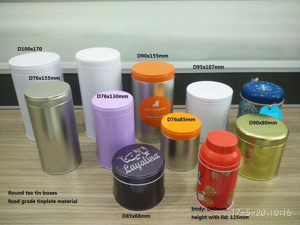 round shape tea tin box airtight