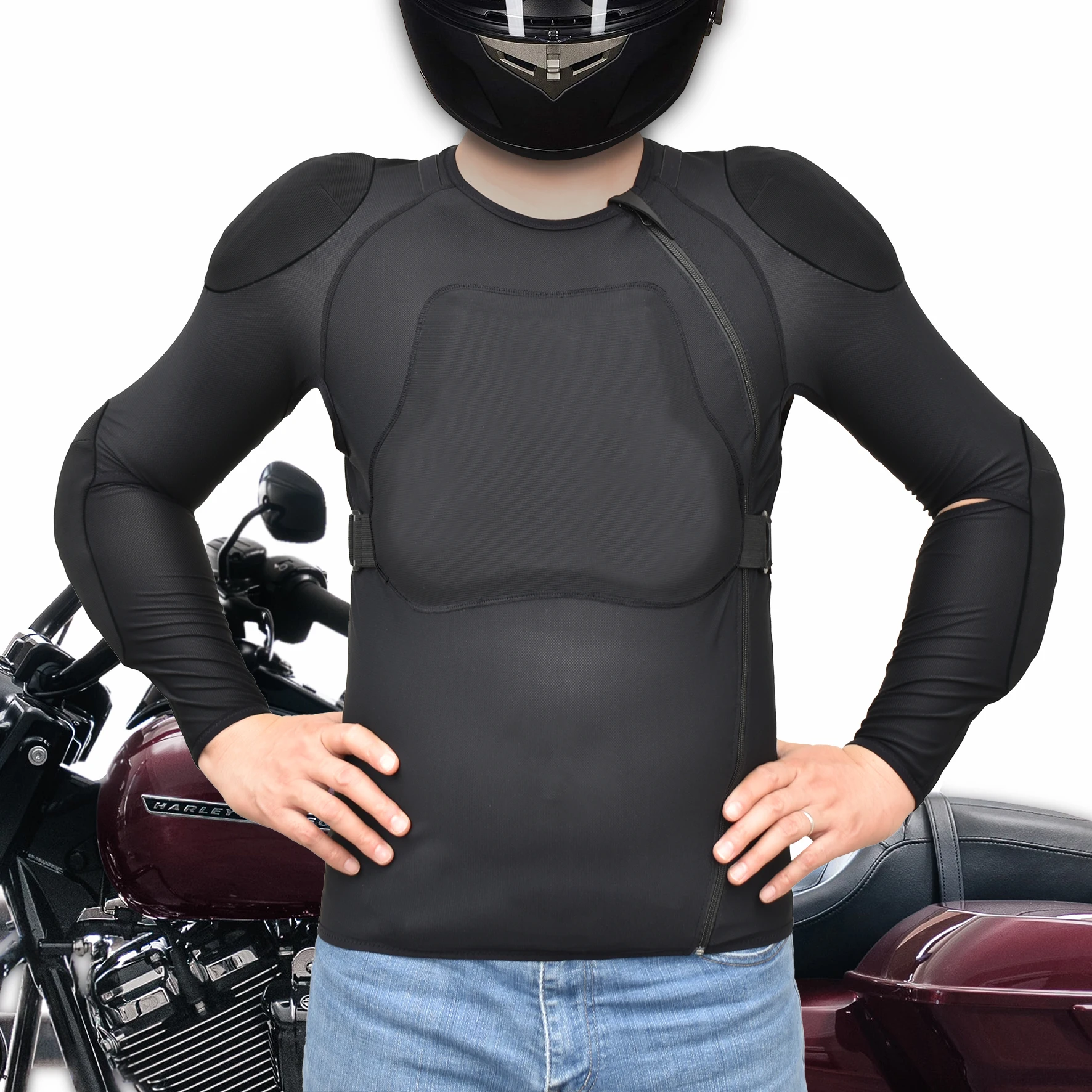 Custom Outdoor Sports  Compression  D3O Padded Jersey Snowboarding Soft Body Skiing Protective Shirt Jacket