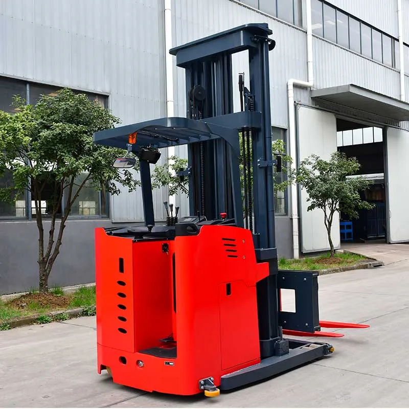 CE 1.5 ton  electric three way pallet stacker with  EPS steering system stand up type