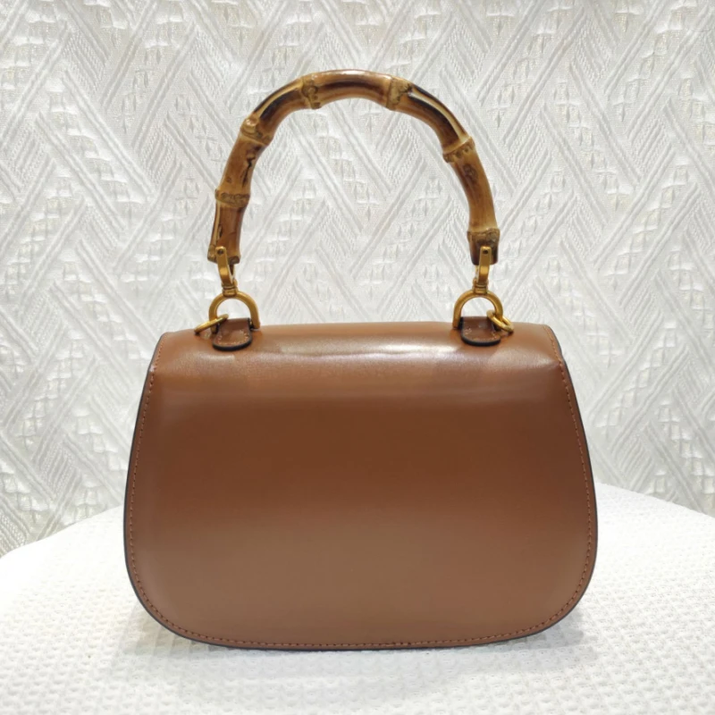 2024 Bamboo Handle Purses And Handbags Luxury Genuine Leather Bags For Women Ladies