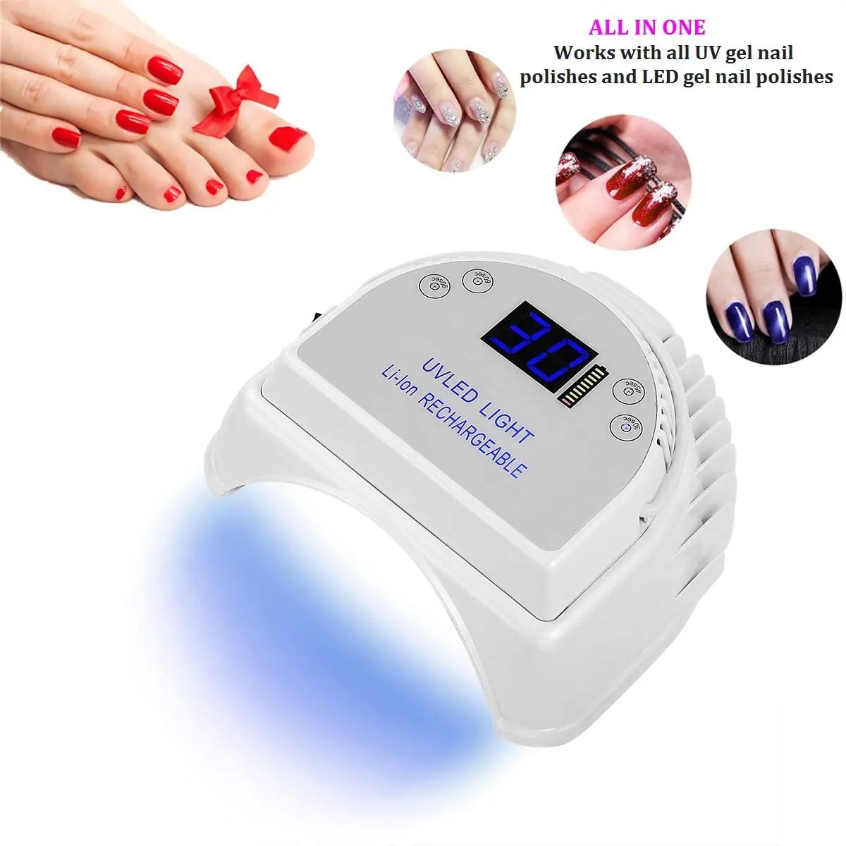 64w Pro лечения беспроводной светодиодный свет перезаряжаемый Аккумуляторный солнца УФ led ногтей Гель-лак для лампа салонного маникюра