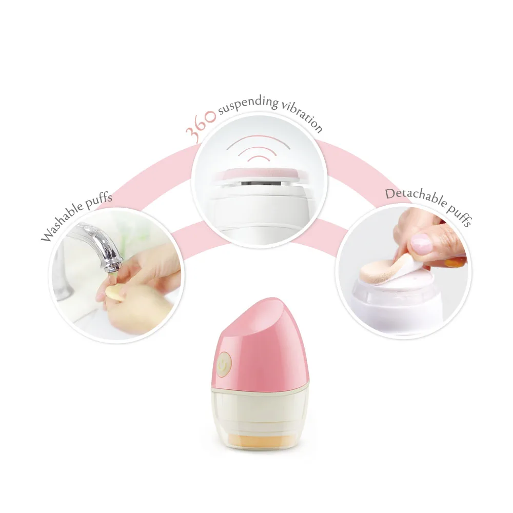 
HOT Easy to use cosmetic tool mini vibrating cosmetic foundation makeup power puff sponge 