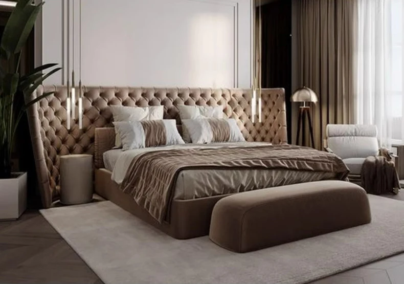 Turkish Luxury Royal King Size Bedroom Sets Elegant Super Size headboard italian Style tufted luxury bed frame full size
