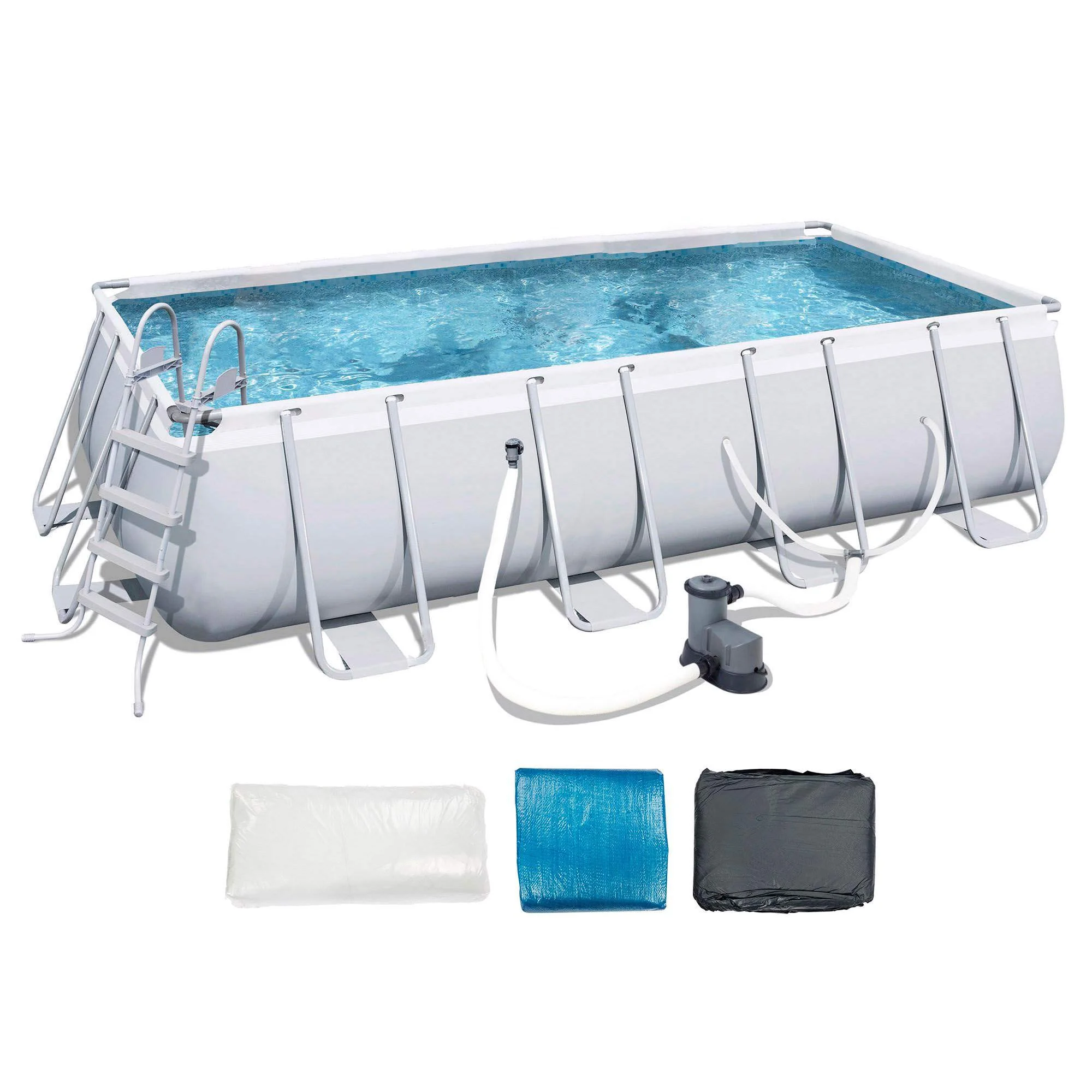Outdoor Inflatable Rectangular Steel Frame Rectangular Easy Set Inflatable Swimming Pool Above Ground Pools For Family