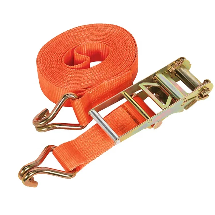Wellstone Ratchet tie down strap wide handle strap ratchet load strap cargo belt with J Hooks strap