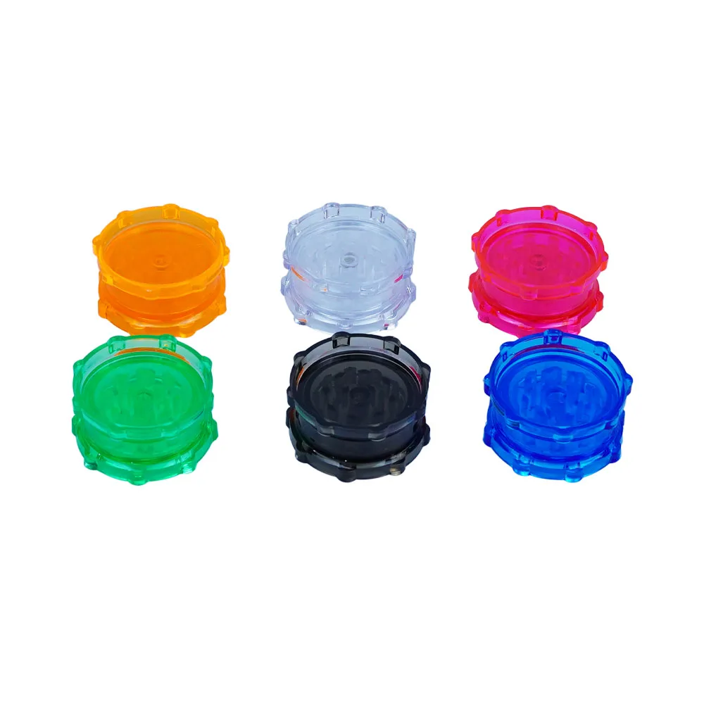 Wholesale Tobacco Grinder  Custom Logo 2 Layer Portable Plastic Grinder For Dry Herbs And Tobacco Leaves Grinding