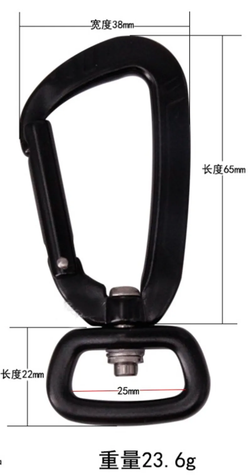 HXY custom no moq swivel carabiner 7075 aerial high quality black dog leash carabiner hook for gift