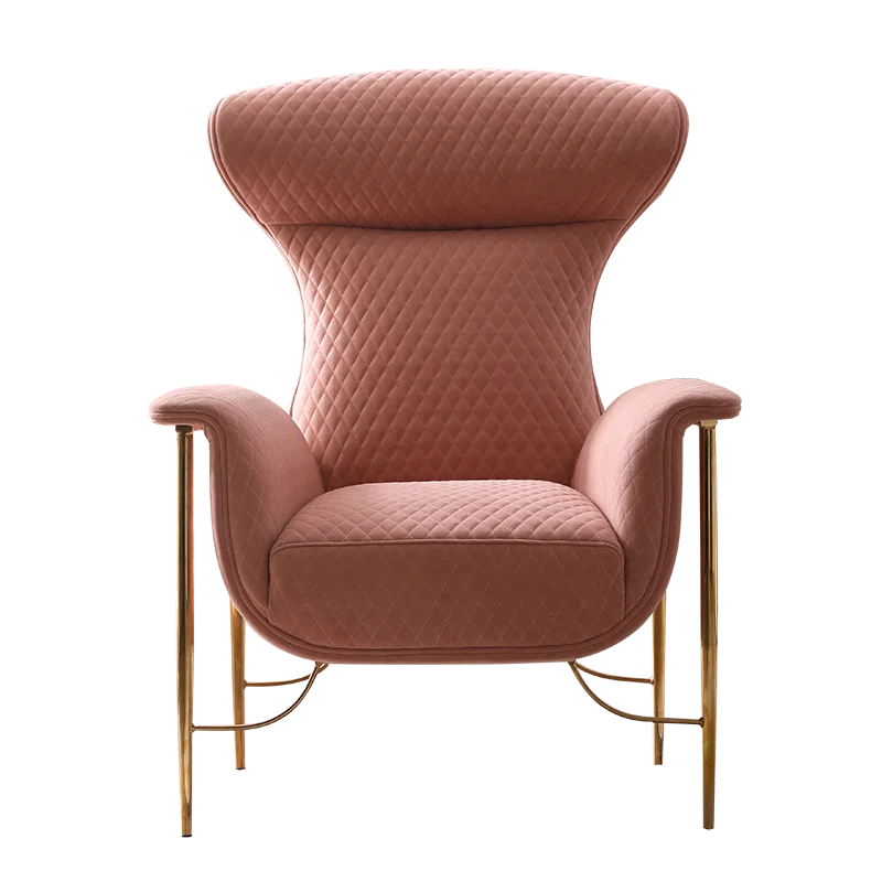 Fashion modern luxury accent chair living room leisure pink velvet royal chairs for living room furniture