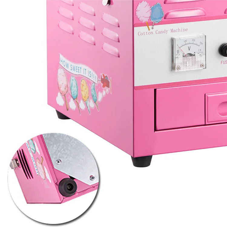 High Output Electric Candy Cotton Machine Candy Floss Maker 1030W Candy Sugar Machine with  Drawer Suitable for Commercial Use