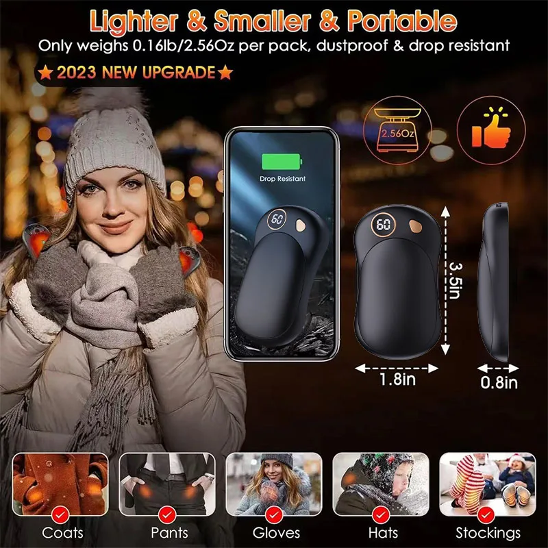 Q6 10000mah portable outdoor 10w 5v 2a mini hand warmer power banks