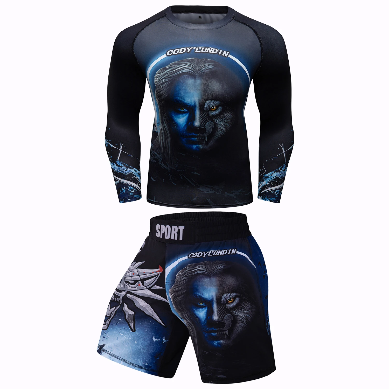 Customized Logo Your Own Design MMA BJJ Compression Long Sleeve Rash Guards and Leggings Suits Martial Arts Jiu Jitsu Wear