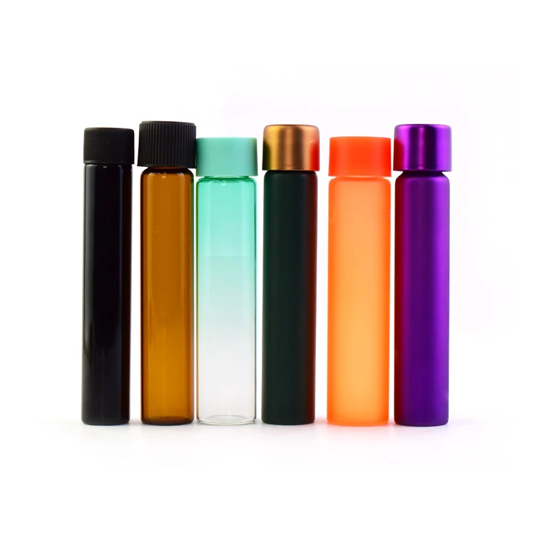 Large stock low moq 115mm 120mm child resistant roll tube child proof packaging glass tube