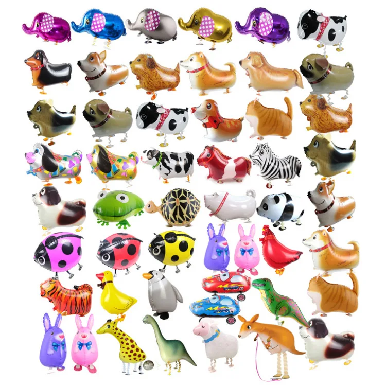 Cartoon Walking Pet Modeling Toy Aluminum Film Balloon The Children's Birthday Party Eco-friendly Merry Christmas Unisex Set