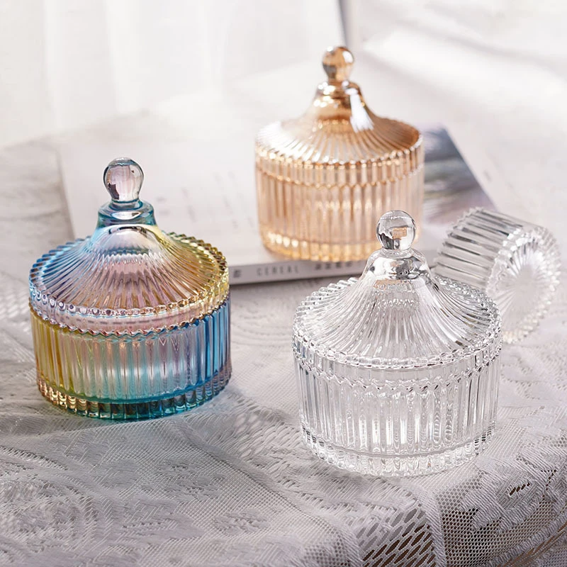 Luxury Rose Different Styling Styles Empty Candle Vessel Jar In Bulk With Glass Lid