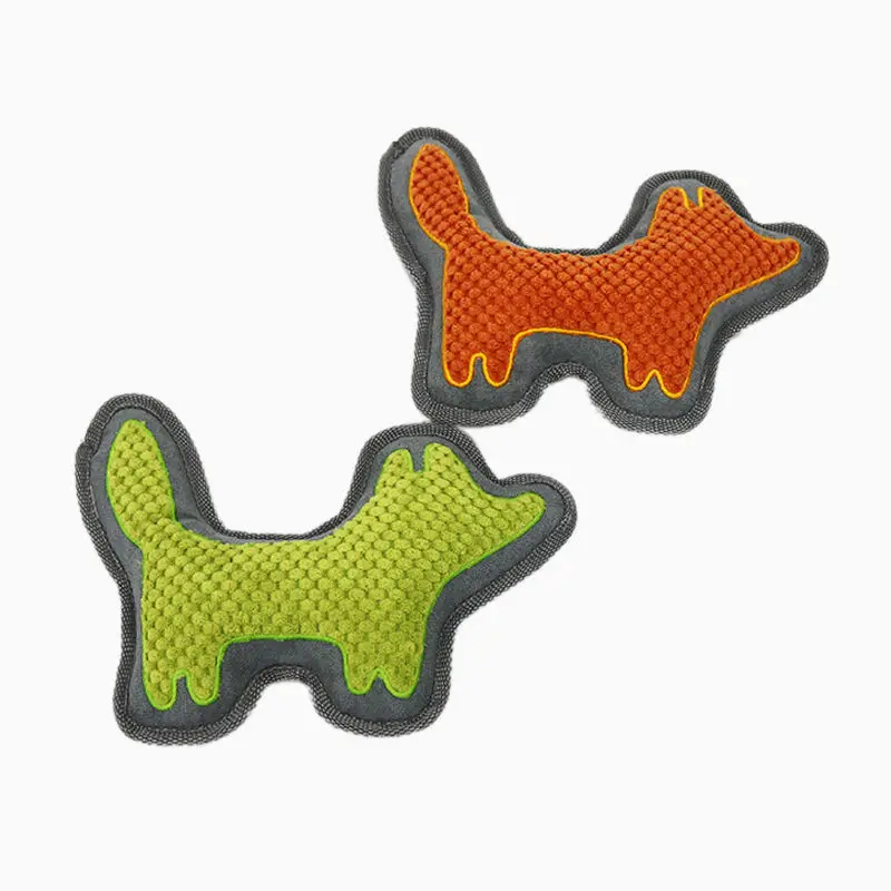Custom soft pet boy breathable interactive fox shaped squeaky cute shape little stuffed dog toy pet toy