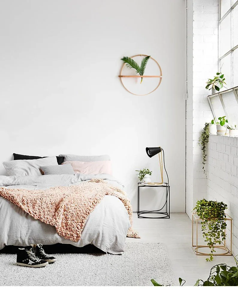 Bamboo Wood wall hanging propagation Handcrafted Cherry wood vase