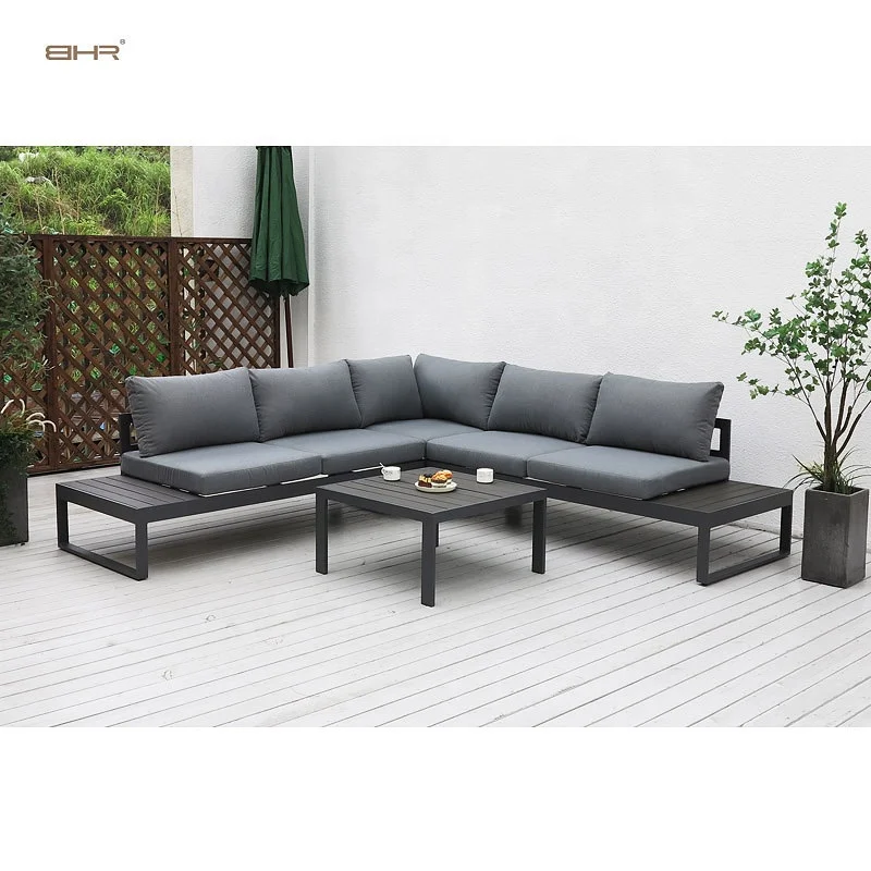 BHR modern outdoor garden sofa aluminum seating  Patio sofa set 5 seater patio set outdoor furniture