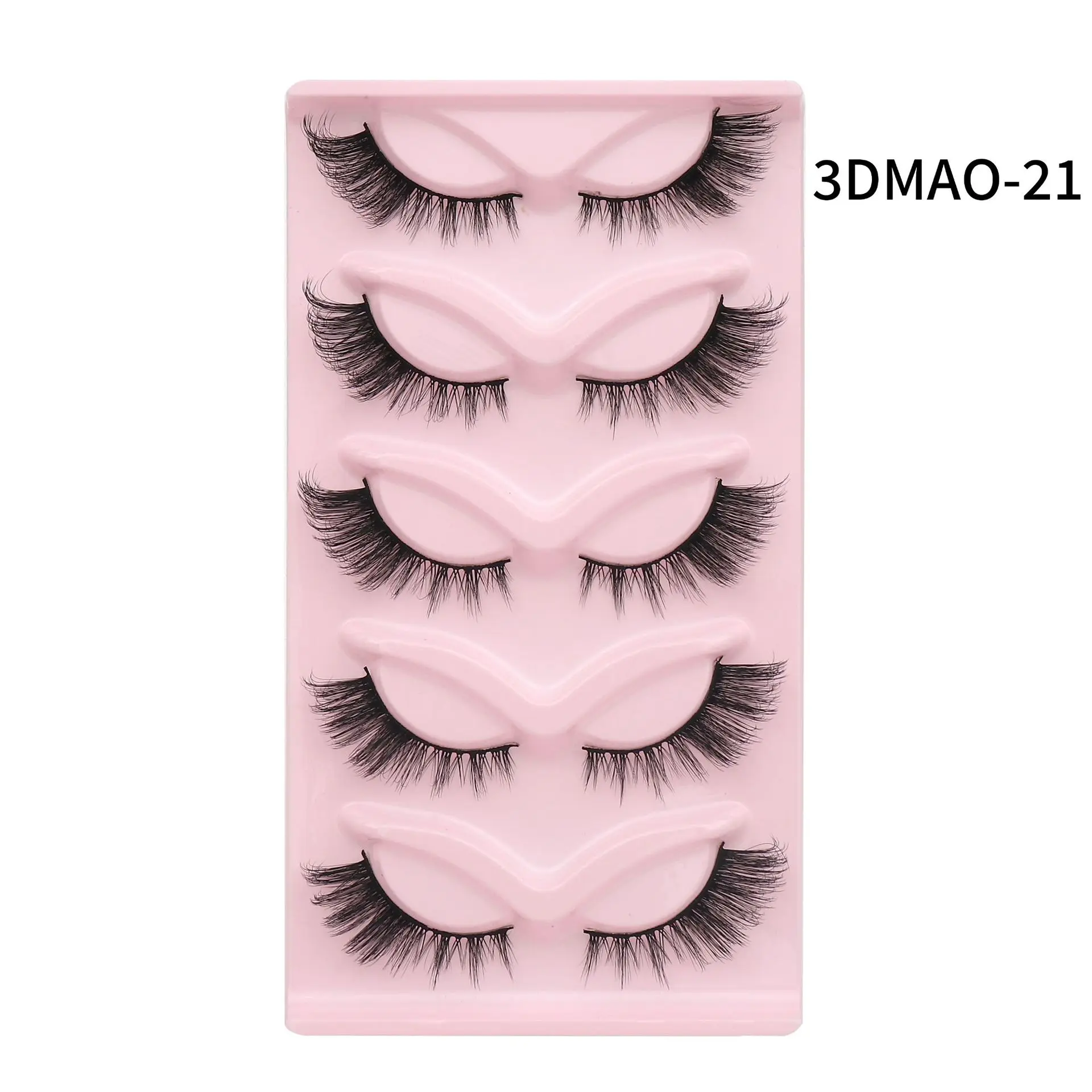 Fox Cat Eyelashes 8-13mm Cruely Free Faux Mink Eyelashes Natural Synthetic Mink Lash Wholesale Soft 3D Full Strip Eyelashes