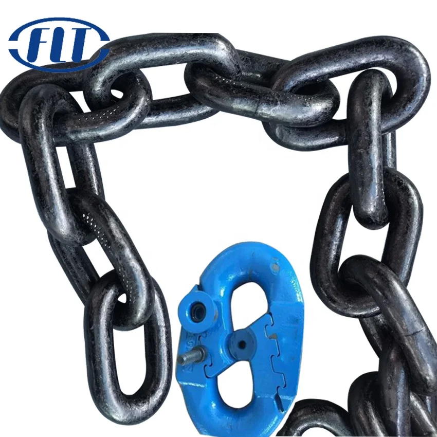 G80 10*40mm  14*50mm  18x64mm 20x80mm Alloy Steel  black  Welded Coal Mining Chain
