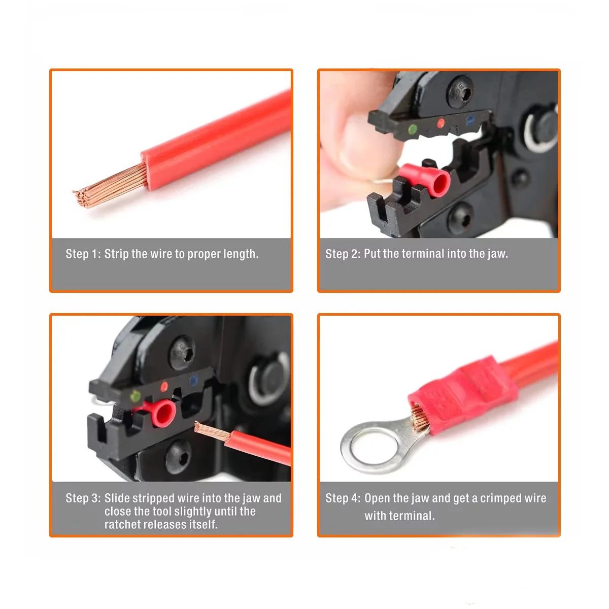 SN-02C mini hand Crimping Tool 0.25-2.5mm² Adjustable Crimper pliers with 280pcs Cable Lugs Assortment Kit wire crimp set