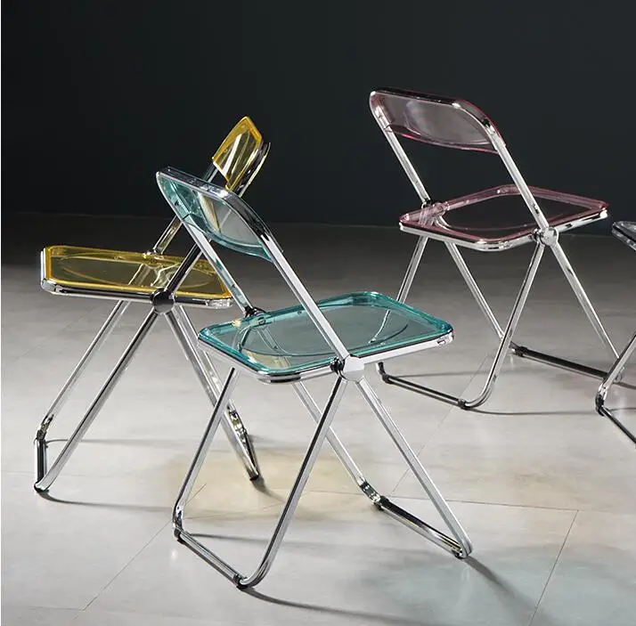 Hot Sales High Quality Transparent Wedding Event Party Garden Plastic Folding Chair Acrylic Foldable Chair Dining Chair