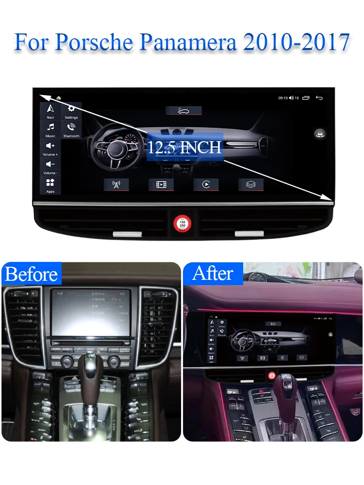 New style Android 12 Car Radio For Porsche Panamera 2010-2017 Screen Multimedia Player GPS Navigation DVD Auto Stereo Carplay 4G