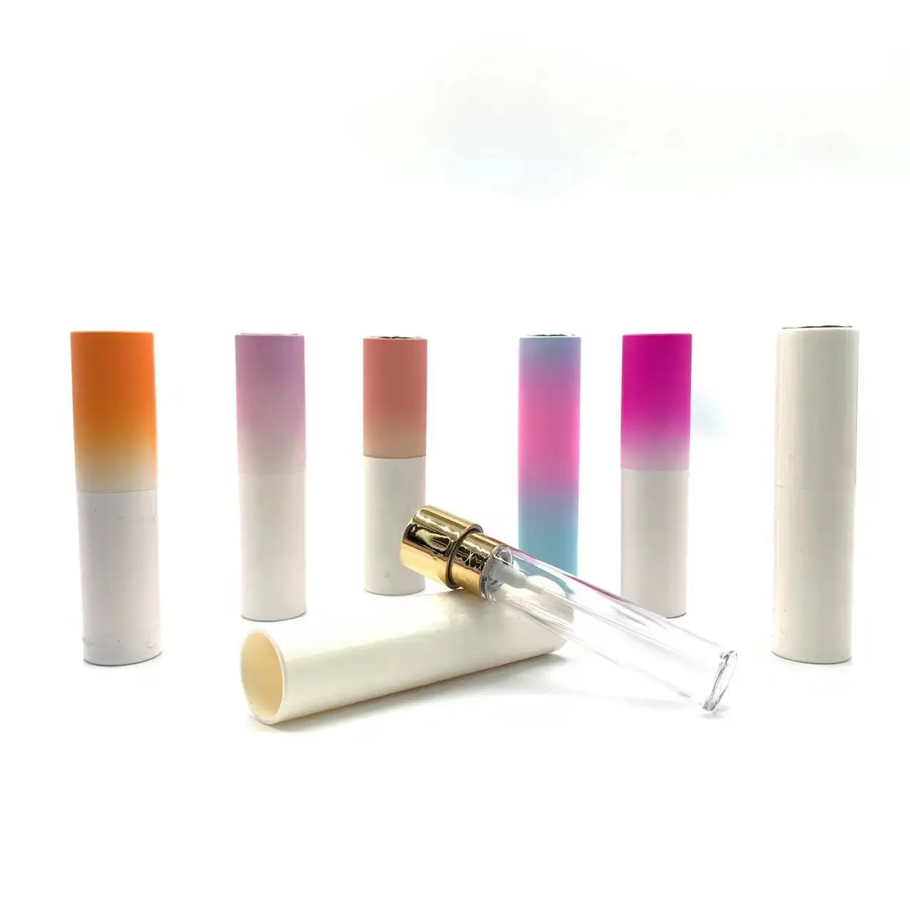 Запас 8 мл 10 градиентные цветные оттенки bomboletta спрей azoto жидкие духи пластиковые бутылки с распылителем